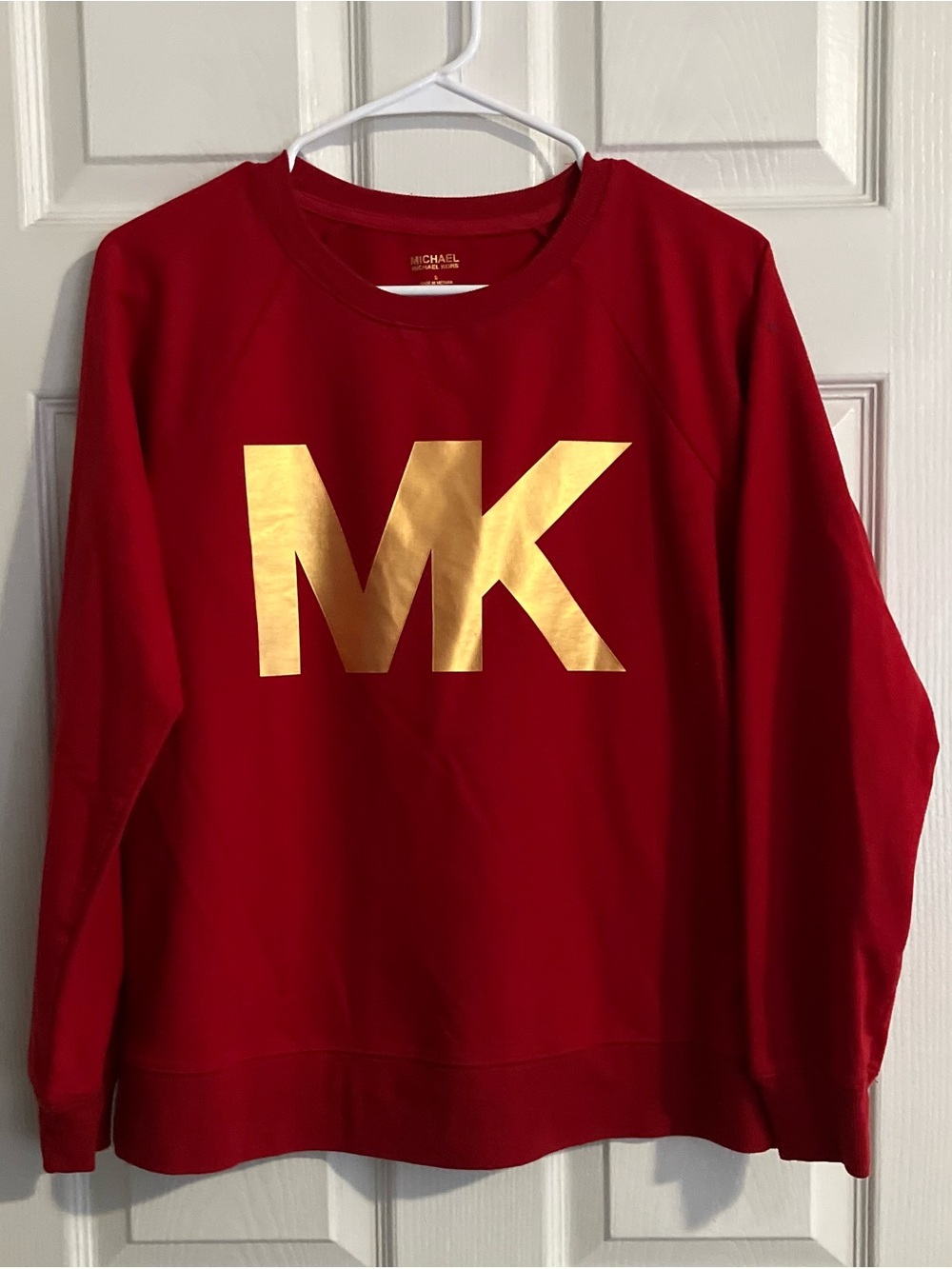 Michael Kors Red Crewneck Lighweight Sweatshirt Size S
